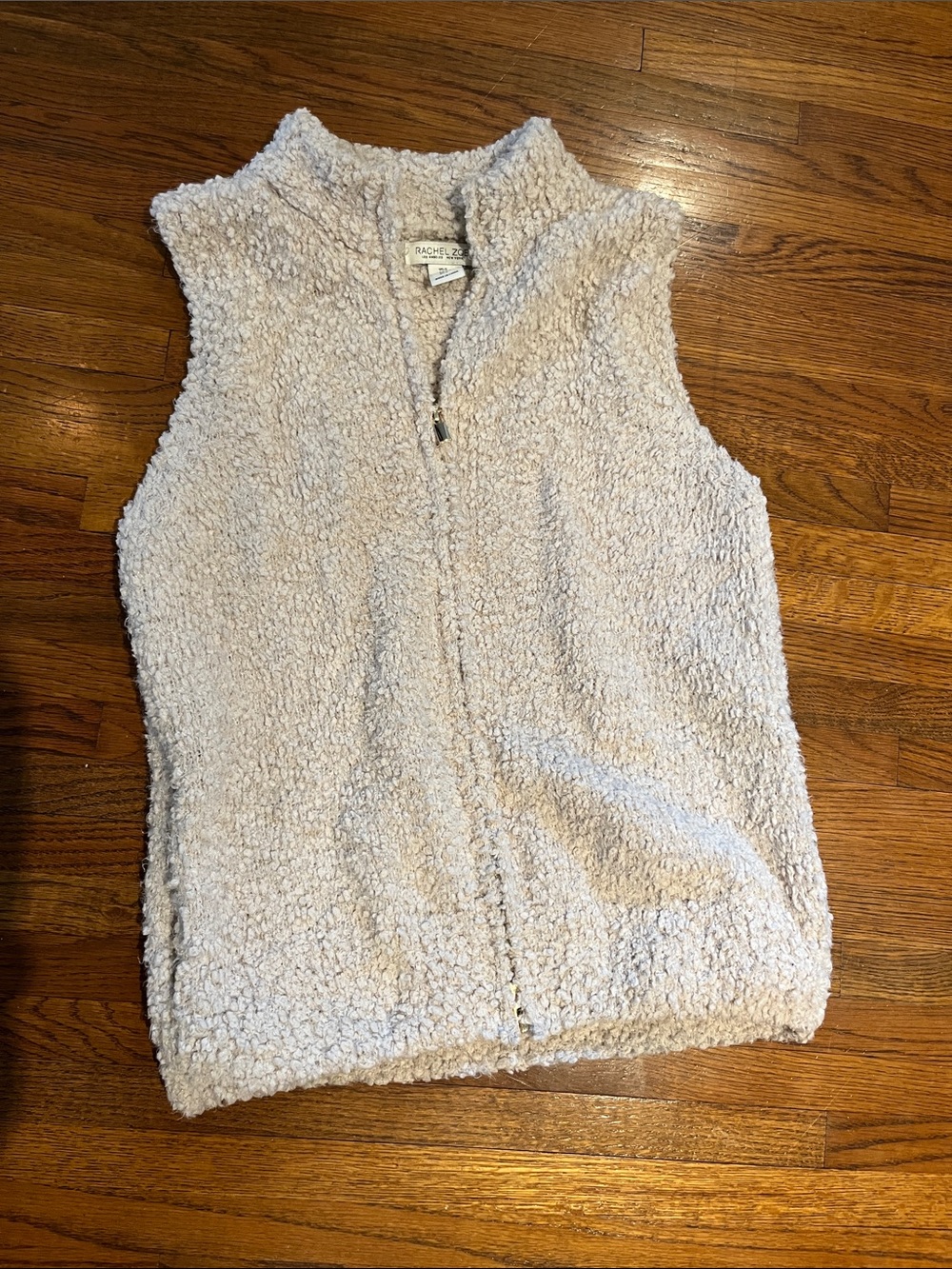 Cream Sherpa Zip-Up Vest